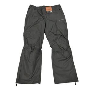 Simms Waypoints Mens Rain Pants Size XL Anvil Gray Nylon Pull On Elastic Waist